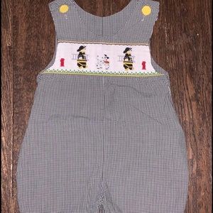 Fireman smocked jon jon 4T